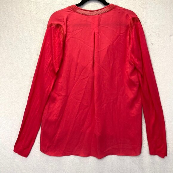 Elie Tahari 100% Silk Blouse Large L Pink Career Office Lightweight Spring Flowy - Picture 2 of 15